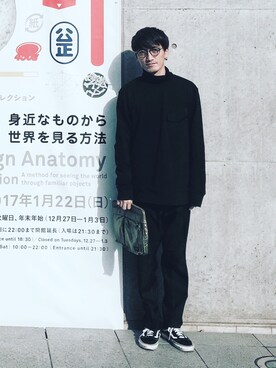 「PORTER（ポーター）のアイテム（クラッチバッグ）」を使った、TSUNAさん（メンズ・174cm）の秋コーディネート