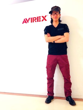 「AVIREX（アヴィレックス）のアイテム（キャップ）」を使った、SASAMURAさん（メンズ・175cm）の春コーディネート