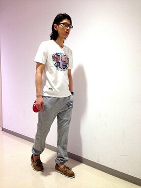 「AVIREX（アヴィレックス）のアイテム（キャップ）」を使った、SASAMURAさん（メンズ・175cm）の春コーディネート