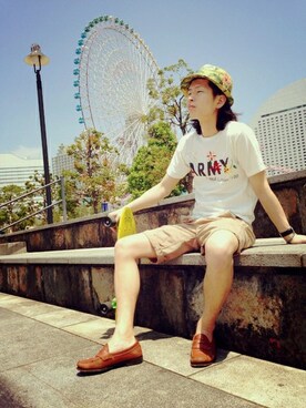 「TYPE BLUE（タイプブルー）のアイテム（Tシャツ/カットソー）」を使った、SASAMURAさん（メンズ・175cm）の春コーディネート
