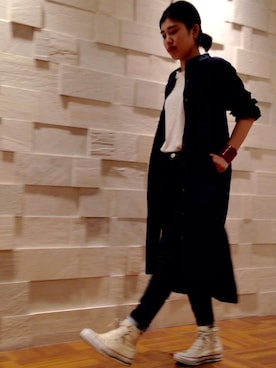 「アイテム（シャツワンピース）」を使った、nanakimuraさん（レディース・155cm）の秋コーディネート