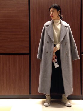 nanakimuraさんの「Wool double cloth long coat」を使ったコーディネート