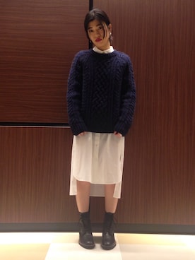 「アイテム（シャツワンピース）」を使った、nanakimuraさん（レディース・155cm）の秋コーディネート