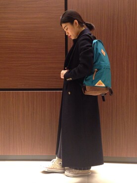 nanakimuraさんの「Wool double cloth long coat」を使ったコーディネート