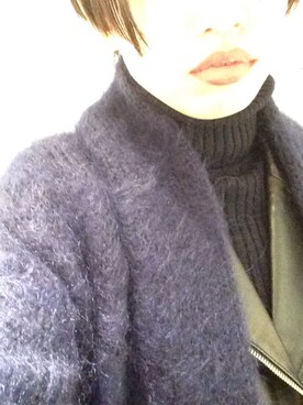 nanakimuraさんの「Mix mohair knit coat」を使ったコーディネート