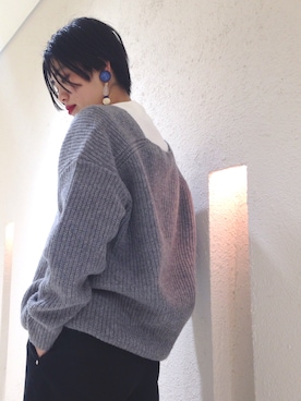 「ブイネック」｜nanakimuraさん（レディース・155cm）の冬コーディネート