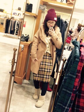 「フード」｜Chiiさん（レディース・153cm）の冬コーディネート