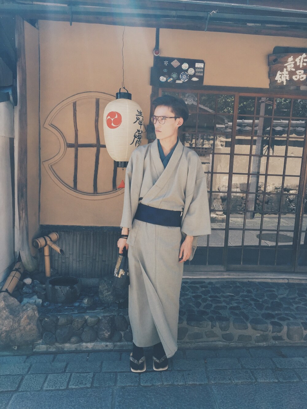 「kimono、きもの、着物、和服」｜「kimonoのアイテム（オールインワン・サロペット、その他）」を使った、lucasyshさん（メンズ・186cm）の夏コーディネートの1枚目の写真