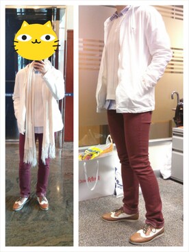 「BROOKS BROTHERS（ブルックスブラザーズ）のアイテム（ニット/セーター、ホワイト系）」を使った、SilverCorvus (・㉦・)さん（163cm）の冬コーディネート