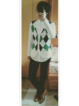 「BROOKS BROTHERS（ブルックスブラザーズ）のアイテム（シャツ/ブラウス、ホワイト系）」を使った、SilverCorvus (・㉦・)さん（163cm）の冬コーディネート