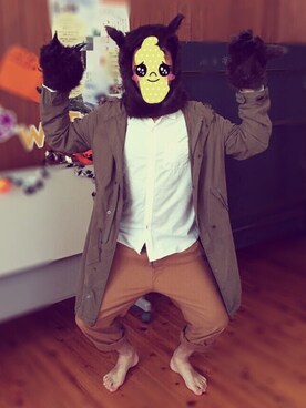 「ハロウィン」｜「アイテム（モッズコート）」を使った、SHUさん（メンズ・173cm）の秋コーディネート