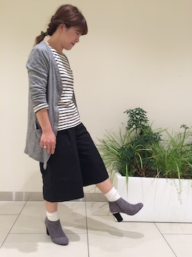 Chloe ショートブーツ　ガウチョパンツ　2点おまとめ ブーツ（グレー系）を使った「ガウチョパンツ」の人気ファッション