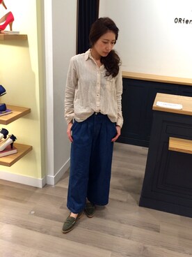 「アイテム（ローファー、グリーン系）」を使った、WA ORientalTRaffic くずはモール店さん（レディース・160cm）の冬コーディネート