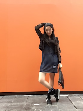 「STUSSY（ステューシー）のアイテム（その他アウター）」を使った、HaiHaiさん（レディース・167cm）の秋コーディネート
