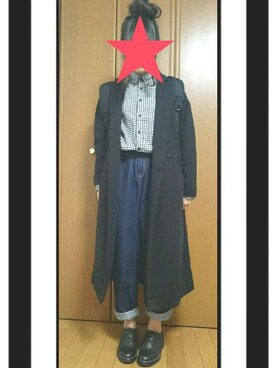 「マムジーンズ」｜「アイテム（チェスターコート）」を使った、Chie*さん（レディース・154cm）の冬コーディネート