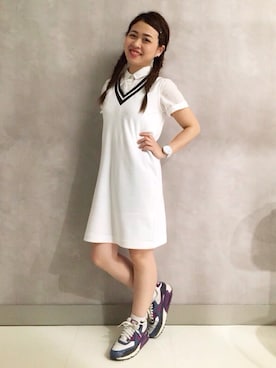 「GU（ジーユー）のアイテム（ワンピース/ドレス）」を使った、のぞみさん（レディース・150cm）の春コーディネート