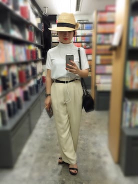 「アイテム（帽子）」を使った、のぞみさん（レディース・150cm・20代）の夏コーディネート