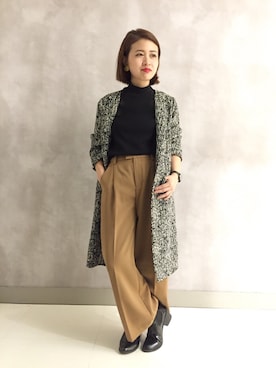 「EMODA（エモダ）のアイテム（ジャケット/アウター）」を使った、のぞみさん（レディース・150cm）の秋コーディネート