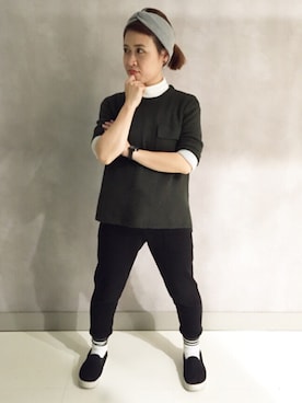 「ラインソックス」｜のぞみさん（レディース・150cm）の秋コーディネート