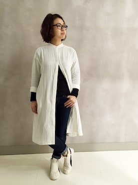 「アイテム（シャツワンピース）」を使った、のぞみさん（レディース・150cm・20代）の冬コーディネート