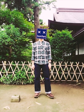 「O'NEIL of DUBLIN（オニールオブダブリン）のアイテム（トップス）」を使った、bontenさん（メンズ・174cm）の夏コーディネート