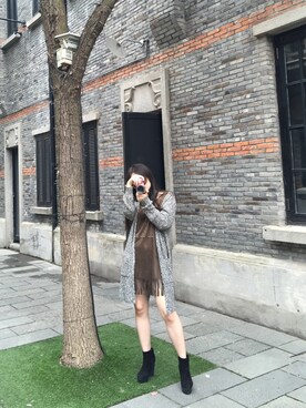 「BASECONTROL（ベースコントロール）のアイテム（ジャケット/アウター）」を使った、恬萝HANA酱さん（レディース・158cm）の秋コーディネート