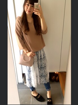 「LILY BROWN（リリーブラウン）のアイテム（その他シューズ）」を使った、もえしぃさん（レディース・160cm）の夏コーディネート