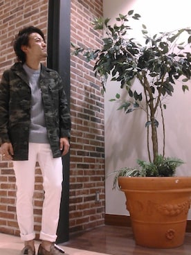 「BACK NUMBER（バックナンバー）のアイテム（ミリタリージャケット）」を使った、まーさん（メンズ・160cm）の冬コーディネート