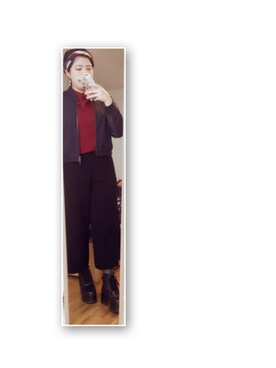 「COMME CA ISM（コムサイズム）のアイテム（MA-1）」を使った、se@@@@kさん（レディース・162cm）の秋コーディネート