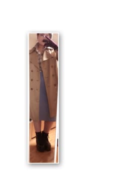 「くつした」｜「アイテム（トレンチコート）」を使った、se@@@@kさん（レディース・162cm）の秋コーディネート