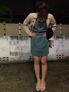 「二次会」｜「アイテム（トレンチコート）」を使った、ばんびさん（レディース・166cm）の秋コーディネート