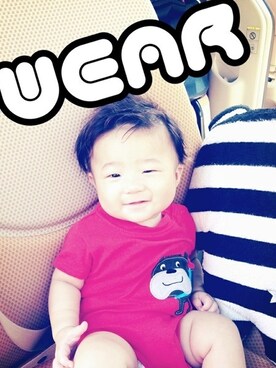 「Carter's（カーターズ）のアイテム（その他トップス）」を使った、KANCHU♡♡さん（キッズ・60cm）の秋コーディネート