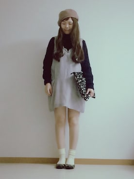 「レオパードクラッチ」｜ひよこさん（レディース・158cm）の春コーディネート