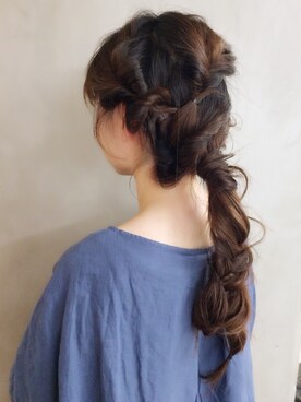 「ヘアアレンジのアイテム（その他、ブラック系）」を使った、ひよこさん（レディース・158cm）の夏コーディネート