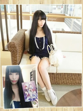 「axes femme（アクシーズファム）のアイテム（かごバッグ）」を使った、みくいさん（レディース・164cm）の夏コーディネート