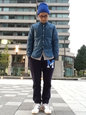 「S/DOUBLE （エスダブル）のアイテム（トップス）」を使った、hiroshi omuraさん（メンズ・172cm）の秋コーディネート