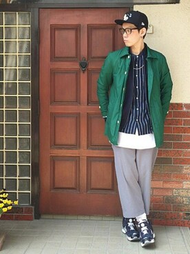 「ミッキー」｜「アイテム（ステンカラーコート）」を使った、サマルさん（メンズ・175cm）の春コーディネート