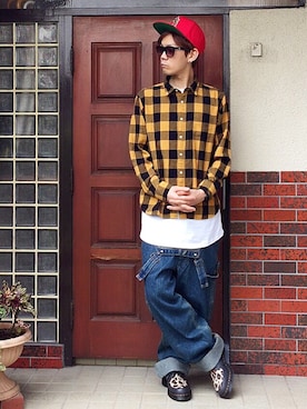 キャップを使った ロング丈tシャツ のメンズ人気ファッションコーディネート ユーザー その他ユーザー Wear