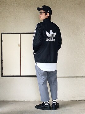 「ボーダーソックス」｜「アイテム（ジャージ）」を使った、サマルさん（メンズ・175cm）の秋コーディネート