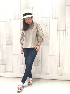 「バルーンスリーブ」｜kimumegさん（レディース・154cm）の夏コーディネート