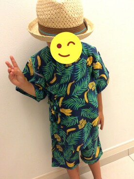 「アイテム（浴衣、グリーン系）」を使った、haruさん（キッズ・120cm）の夏コーディネート