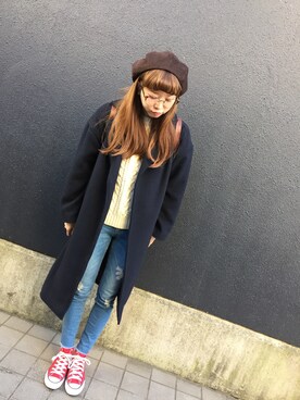 「Omekashi（オメカシ）のアイテム（その他アウター）」を使った、tsudaさん（レディース・163cm）の冬コーディネート