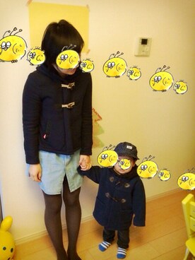 「babygap」｜「アイテム（ダッフルコート）」を使った、hacchanさん（キッズ・80cm）の春コーディネート