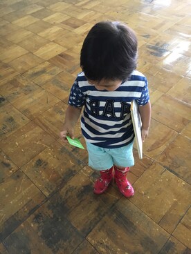 「no brand（ノーブランド）のアイテム（レインシューズ）」を使った、hacchanさん（キッズ・90cm）の夏コーディネート