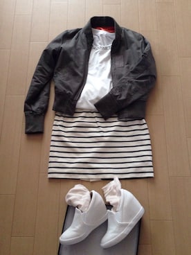 「NATURAL BEAUTY BASIC（ナチュラルビューティーベーシック）のアイテム（ブルゾン）」を使った、FUMIさん（レディース・145cm）の春コーディネート