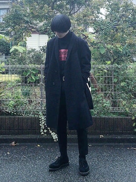 「LEMAIRE（ルメール）のアイテム（チェスターコート）」を使った、aomushiさん（メンズ・180cm）の秋コーディネート