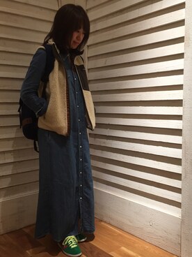 「patagonia」｜「アイテム（シャツワンピース）」を使った、miki✧*さん（レディース・158cm）の秋コーディネート
