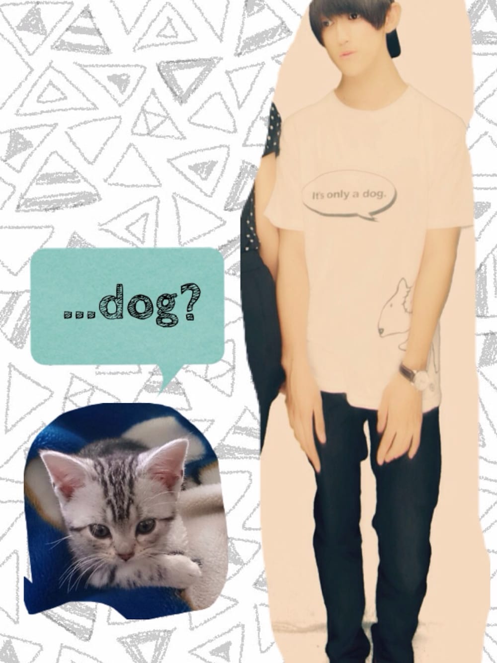 「Tシャツ、白黒、ネコ、動物モチーフ」｜「アイテム（Tシャツ/カットソー、ホワイト系）」を使った、ゆとさん（メンズ・173cm）の夏コーディネートの1枚目の写真