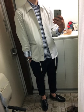 「BEAMS（ビームス）のアイテム（モカシン/デッキシューズ）」を使った、かいとさん（メンズ・171cm）の秋コーディネート