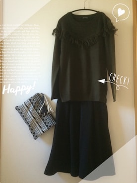 「CASUCAのアイテム」を使った、teey+さん（レディース・155cm）の秋コーディネート